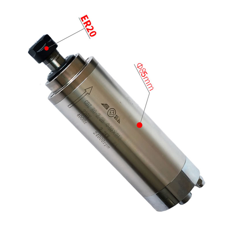 2.2KW 3.0KW 4.5KW CNC Spindle  - огляд і ціна Er20 Collet Chuck Spindle Motor 220V